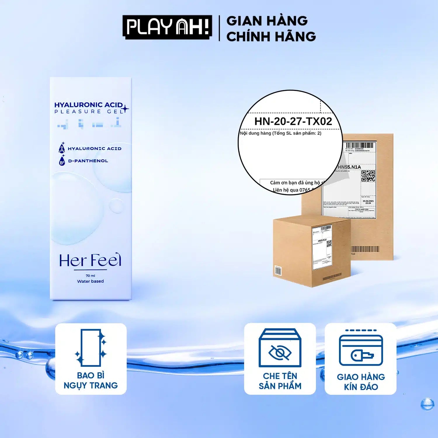 Gel Bôi Trơn Gốc Nước Her Feel HA Pleasure Gel Dưỡng Ẩm Cao Cấp 70ml