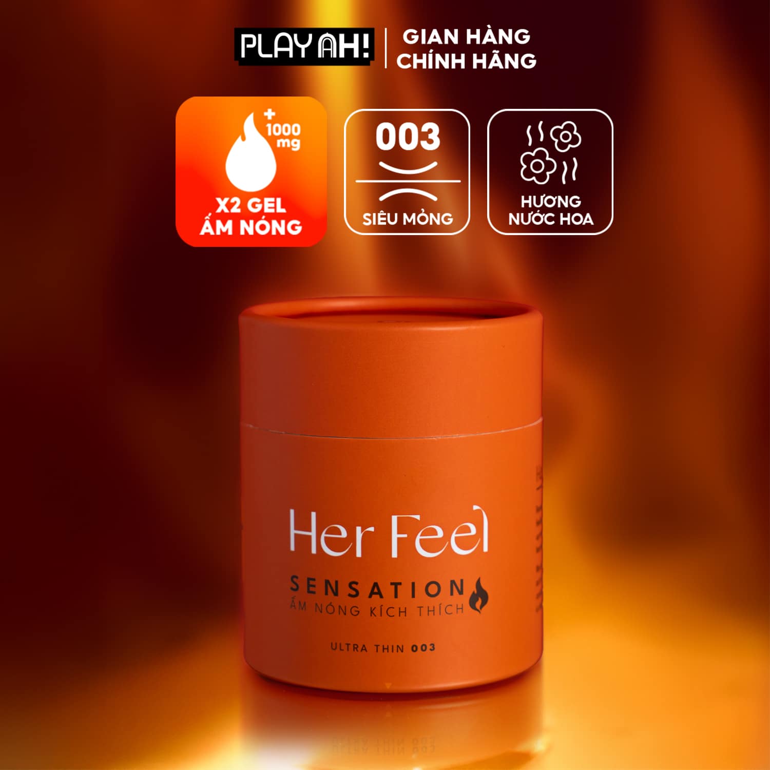 Bao Cao Su Her Feel Warm Sensation Siêu Mỏng Cao Cấp - Hộp 10 bao