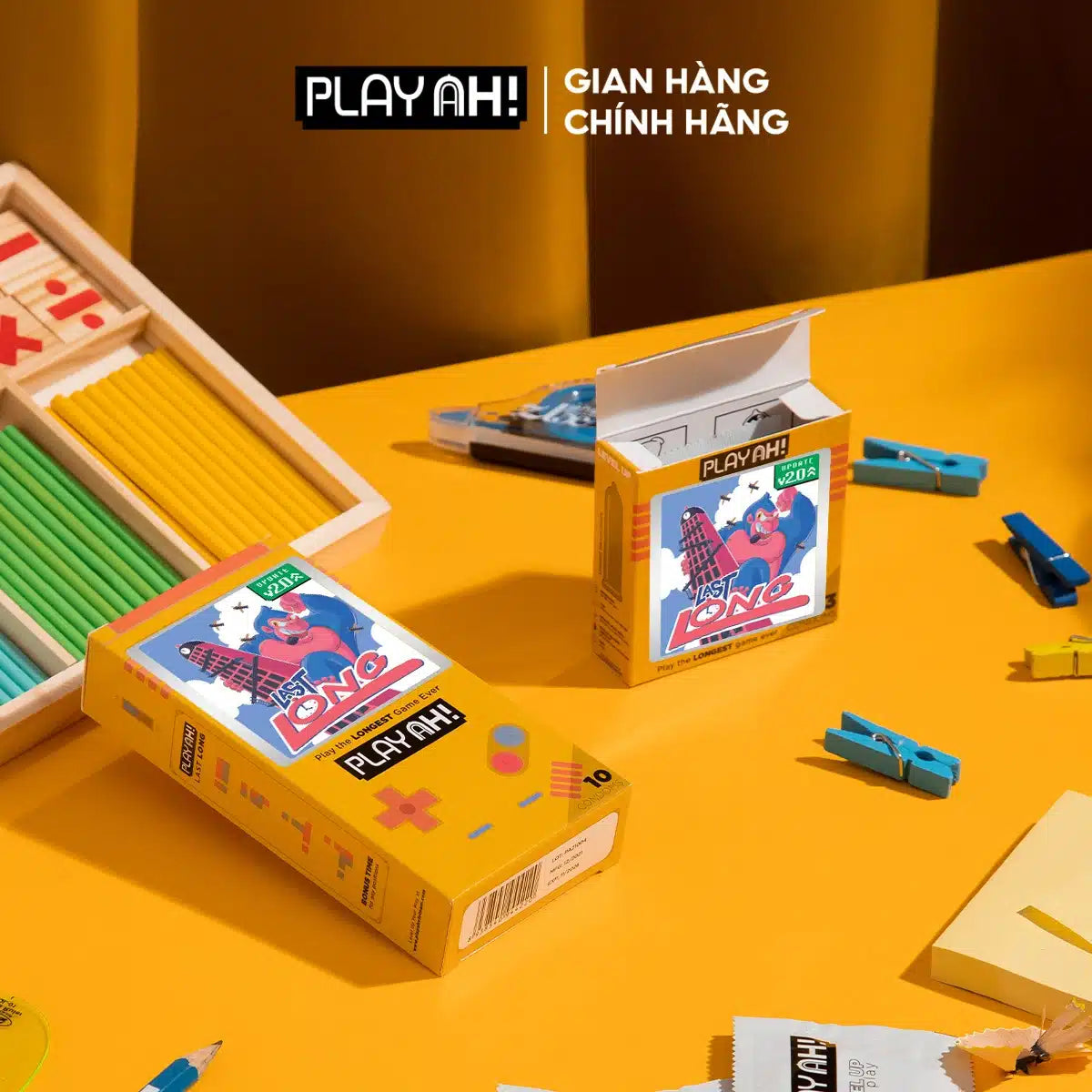 Bao Cao Su PlayAh Last Long Siêu Mỏng sản phẩm trên nền vàng