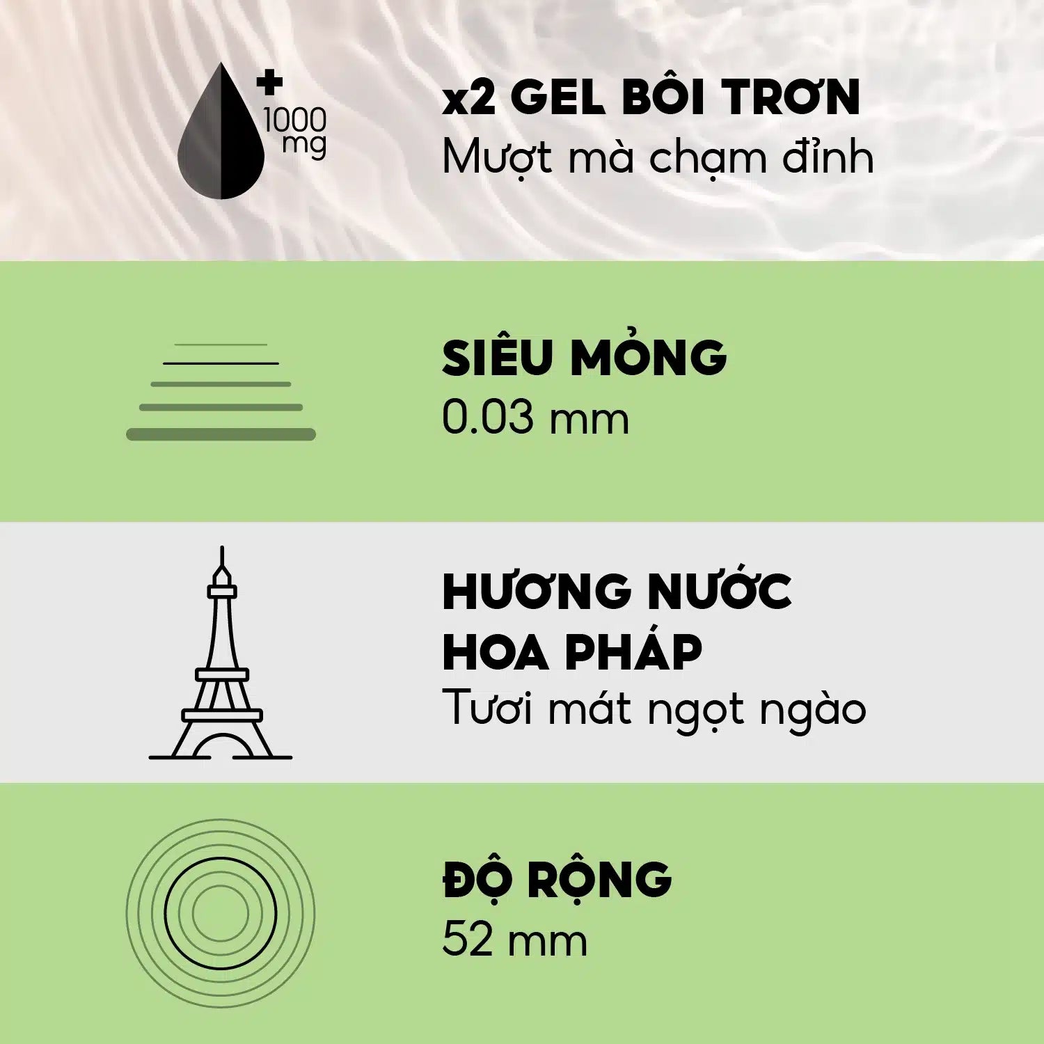 Bao cao su PlayAh Her Feel Ultra Thin 0.03 siêu mỏng nhiều gel cao cấp - Hộp 10 bao